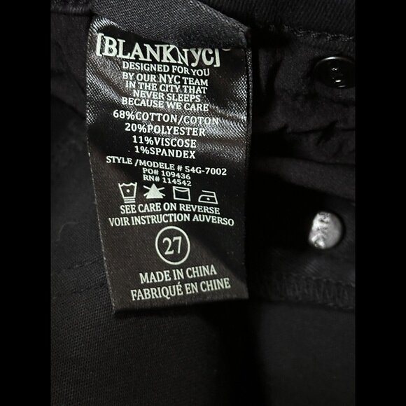 New Blank NYC Jeans 27 Womens Black Waxed Exposed Button Fly Skinny Fit - Picture 9 of 9